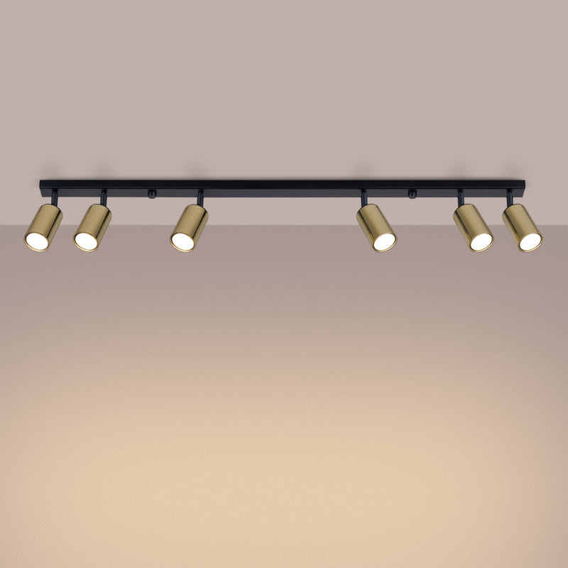 Plafondlamp WINX 6L zwart/goud