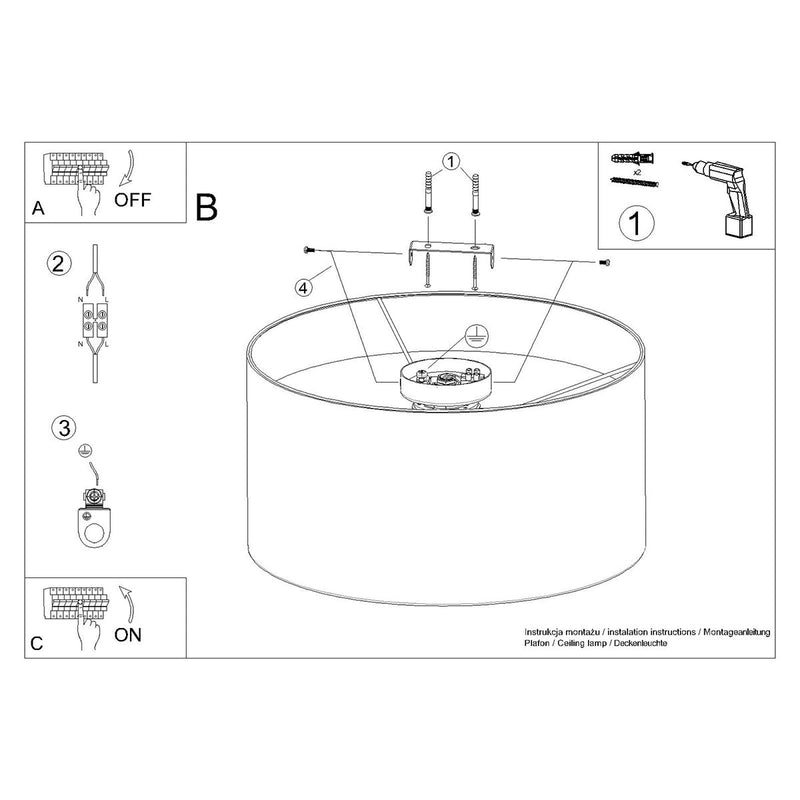 Plafondlamp TELESTO wit/donkerbruin