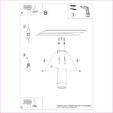 Plafondlamp NERO 12,5 zwart/chroom