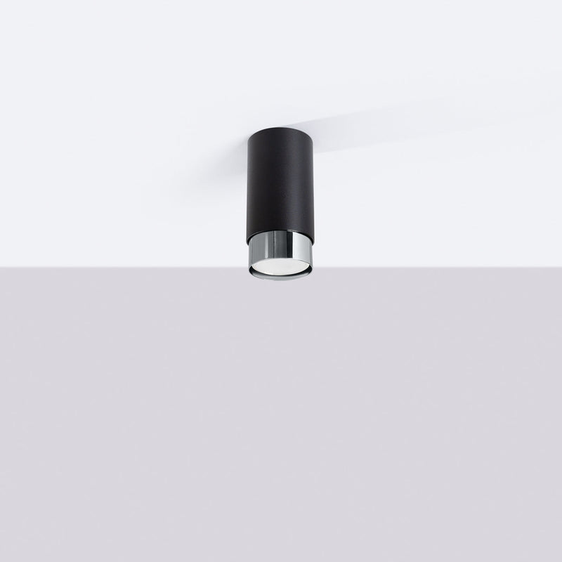 Plafondlamp NERO 12,5 zwart/chroom