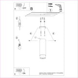Plafondlamp NERO 22,5 zwart/chroom