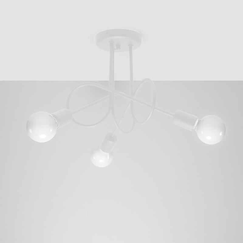 Witte loft Kroonluchter SUPEL 3