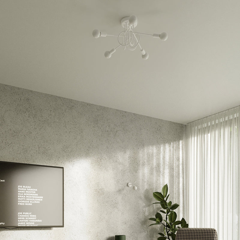 Witte loft Kroonluchter SUPEL 5