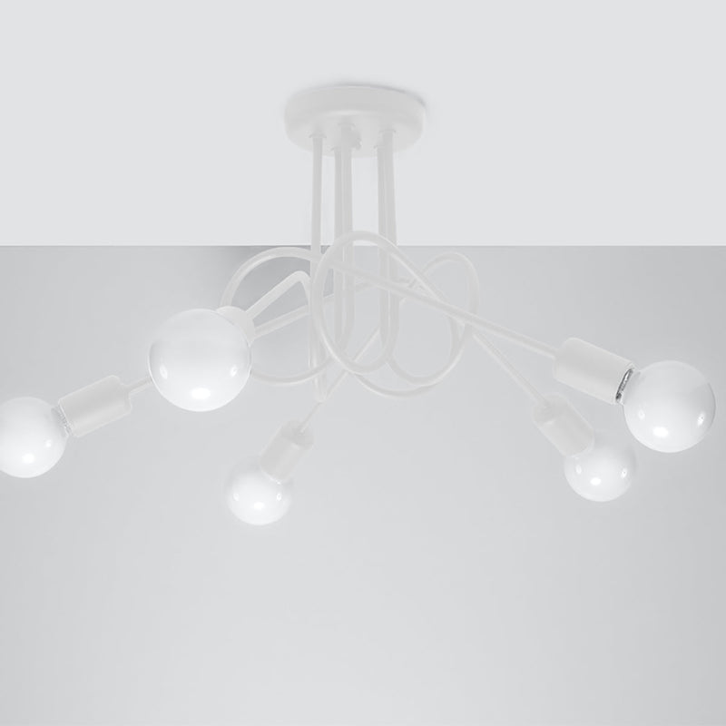 Witte loft Kroonluchter SUPEL 5