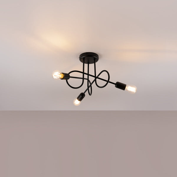 Zwarte loft Kroonluchter SUPEL 3