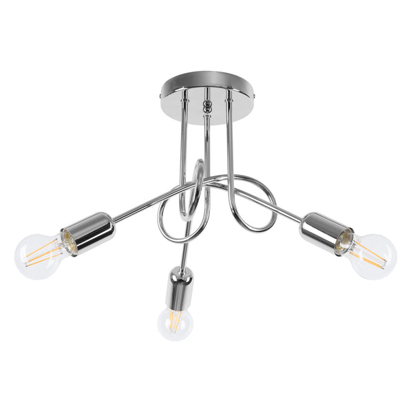 Industriële chrome Kroonluchter LOOP 3