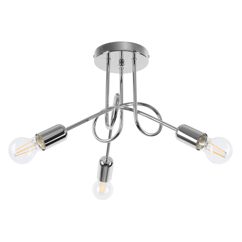 Industriële chrome Kroonluchter LOOP 3