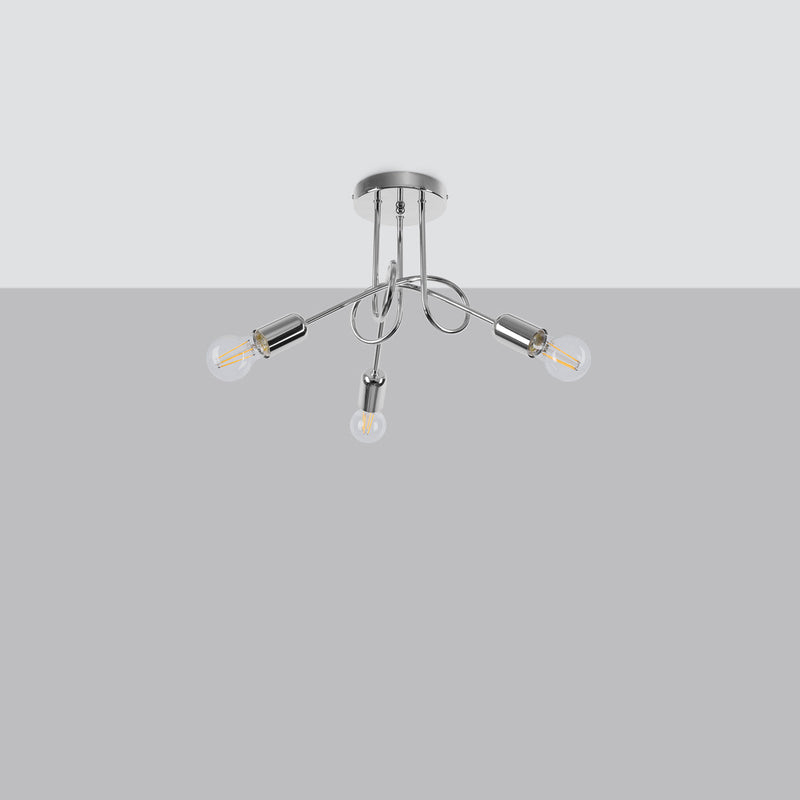 Industriële chrome Kroonluchter LOOP 3
