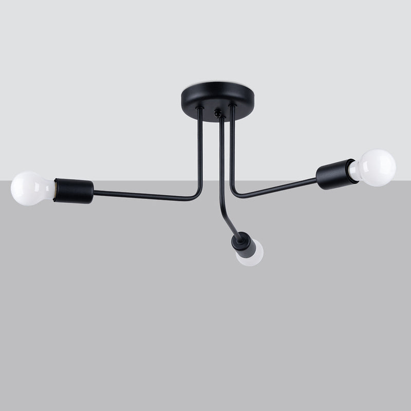 Minimalistische zwarte Kroonluchter NORAH 3