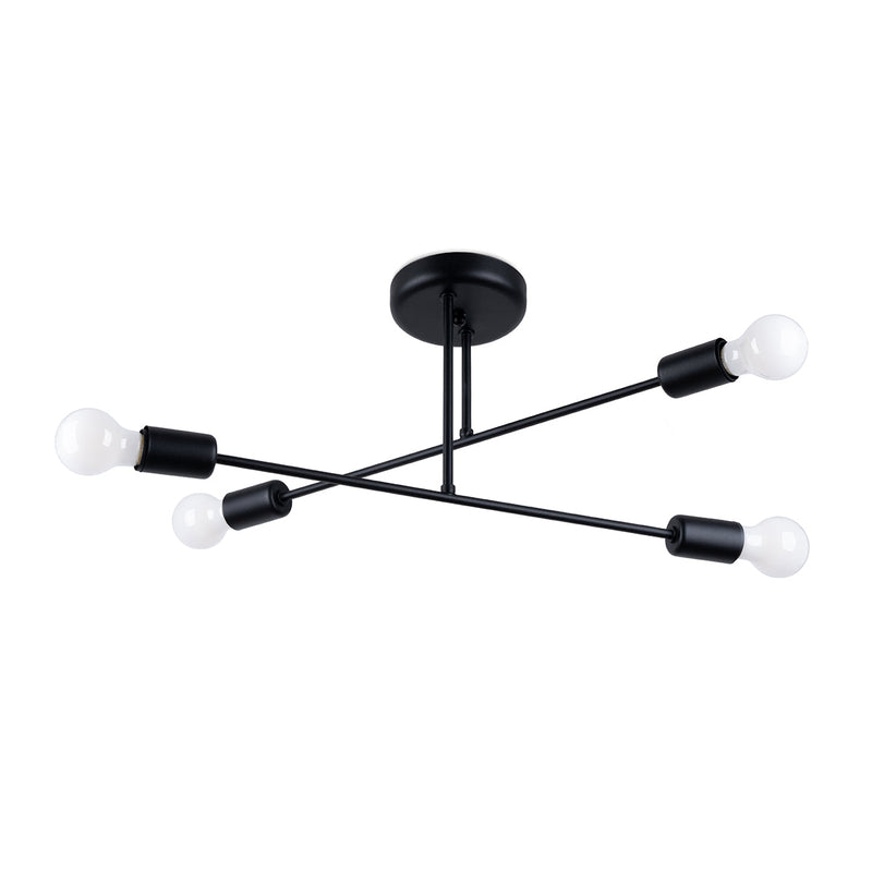 Minimalistische zwarte Kroonluchter NORAH 4