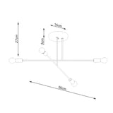 Minimalistische zwarte Kroonluchter NORAH 4
