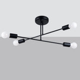 Minimalistische zwarte Kroonluchter NORAH 4