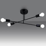 Minimalistische zwarte Kroonluchter NORAH 4