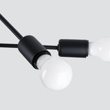 Minimalistische zwarte Kroonluchter NORAH 4