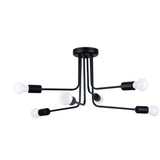 Minimalistische zwarte Kroonluchter NORAH 6