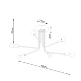 Minimalistische zwarte Kroonluchter NORAH 6
