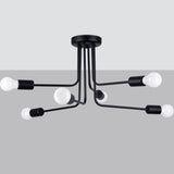 Minimalistische zwarte Kroonluchter NORAH 6