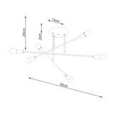 Minimalistische zwarte Kroonluchter NORAH 6R