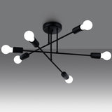 Minimalistische zwarte Kroonluchter NORAH 6R