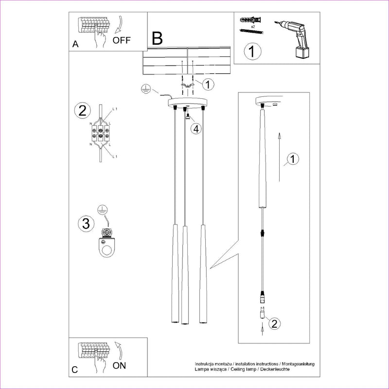 Staande lamp BLISS 3P zwart