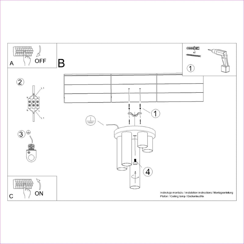 Plafondlamp LAGOS 5P wit