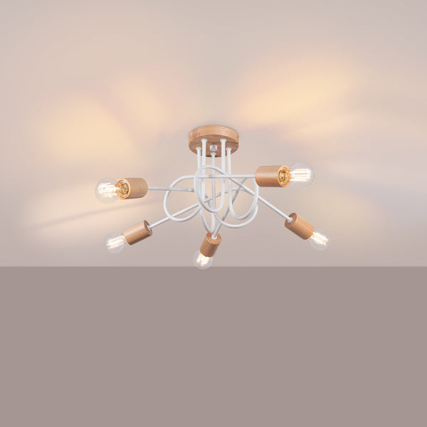 Elegante witte Kroonluchter EMBER 5