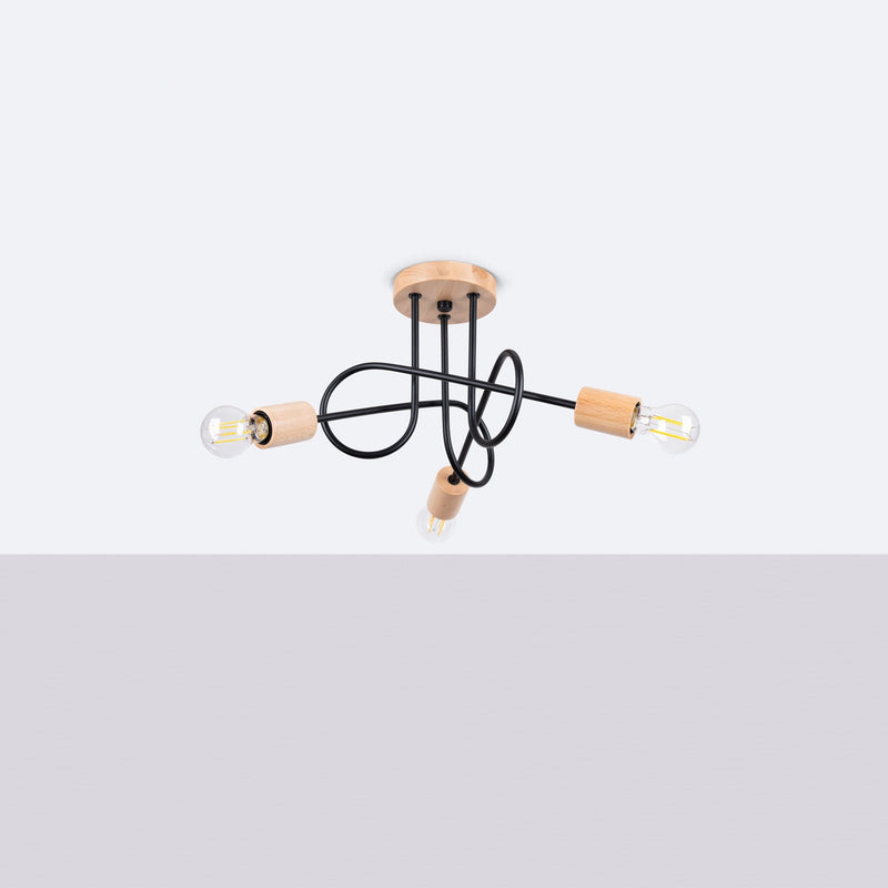 Elegante zwarte Kroonluchter EMBER 3