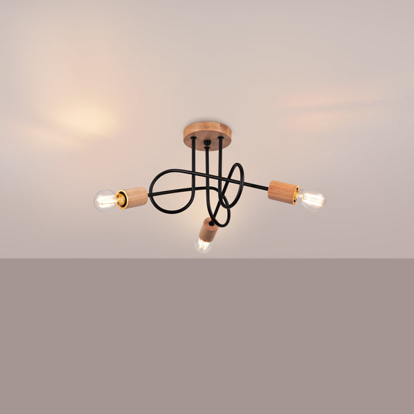 Elegante zwarte Kroonluchter EMBER 3