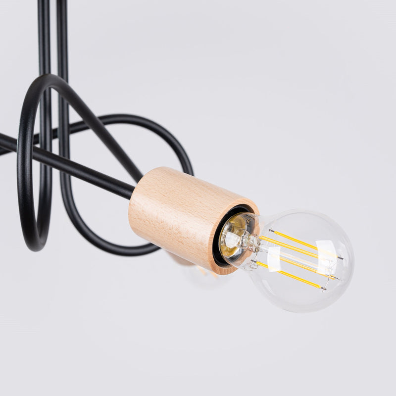 Elegante zwarte Kroonluchter EMBER 3