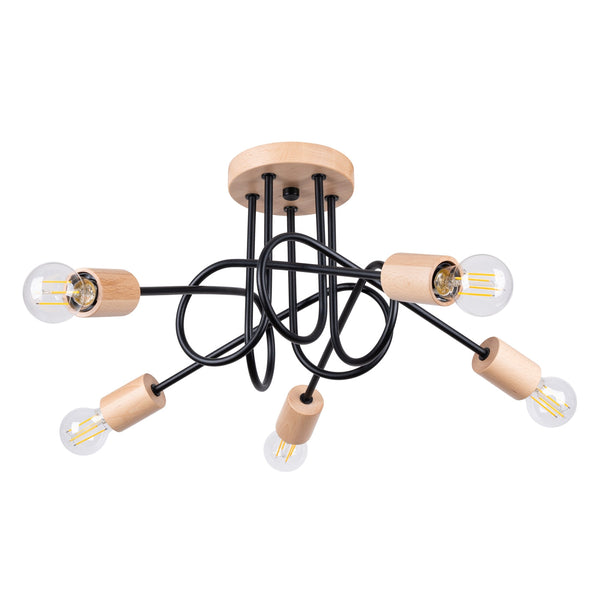 Elegante zwarte Kroonluchter EMBER 5