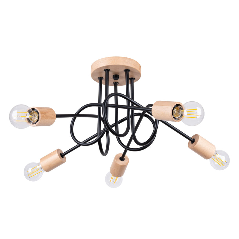 Elegante zwarte Kroonluchter EMBER 5