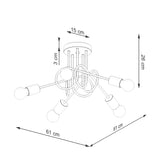 Elegante zwarte Kroonluchter EMBER 5