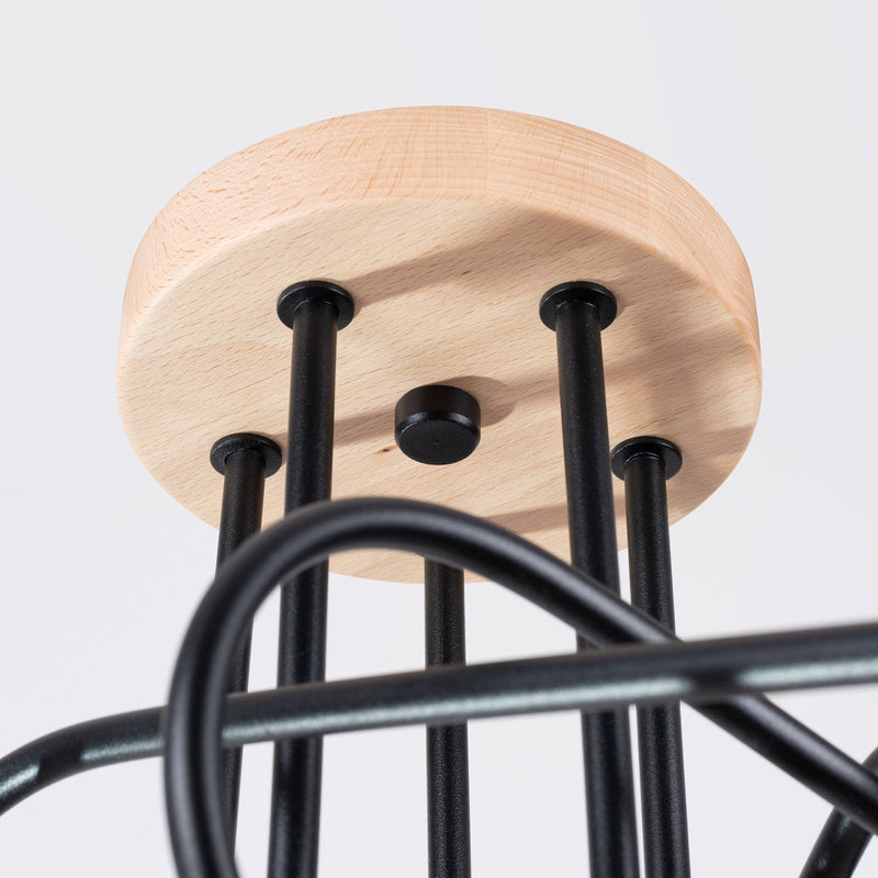 Elegante zwarte Kroonluchter EMBER 5