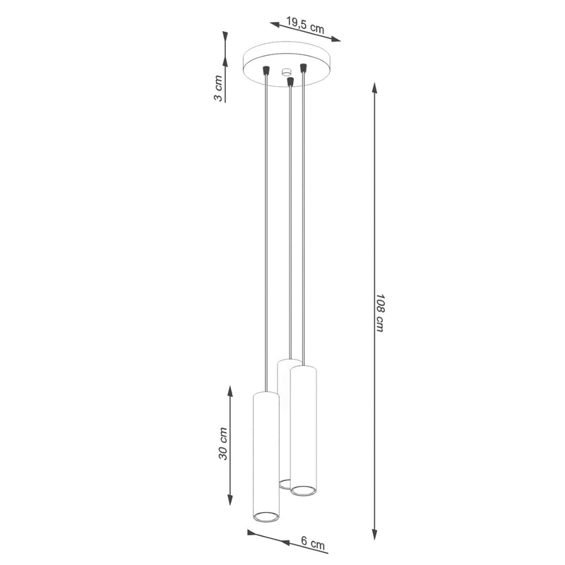 Hanglamp LAGOS 3P rood oker