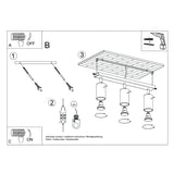 Plafondlamp RING 3L olijfgroen