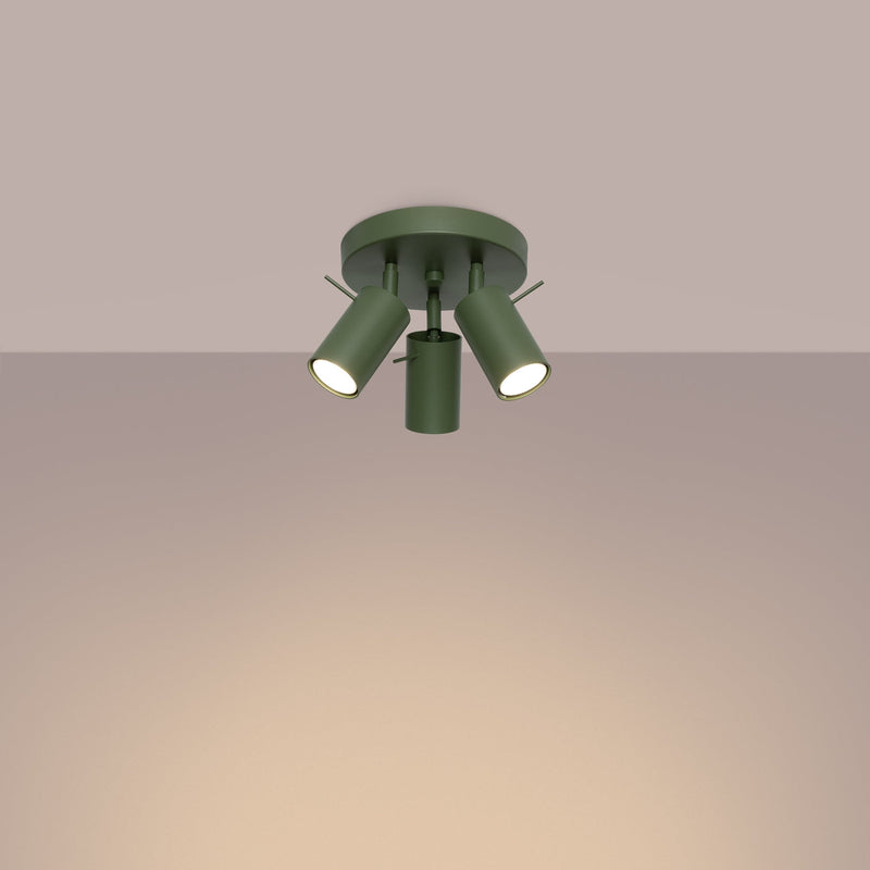Plafondlamp RING 3P olijfgroen
