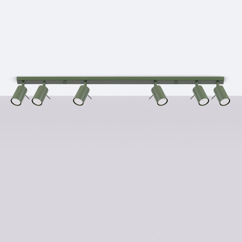 Plafondlamp RING 6L olijfgroen