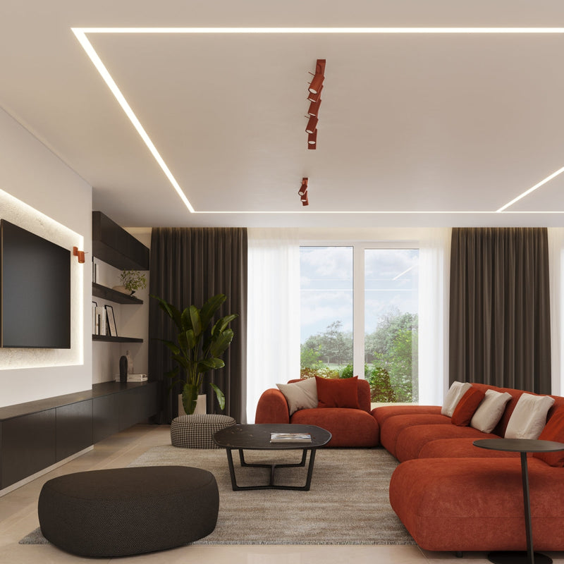 Wandlamp RING rood ochra