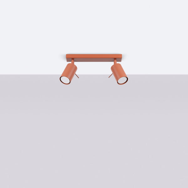 Plafondlamp RING 2 rood ochra