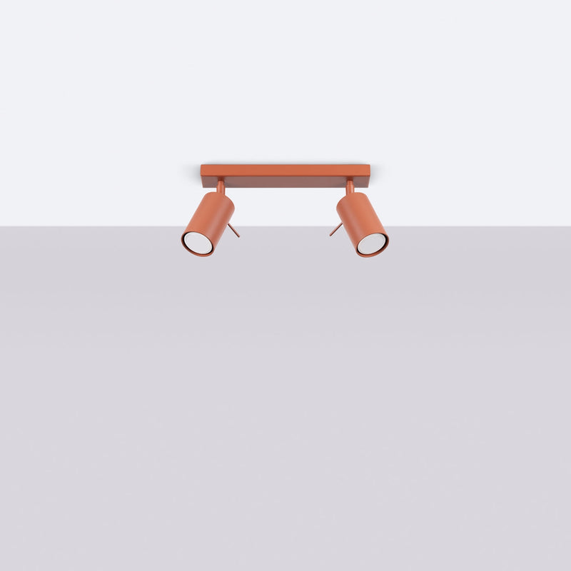 Plafondlamp RING 2 rood ochra