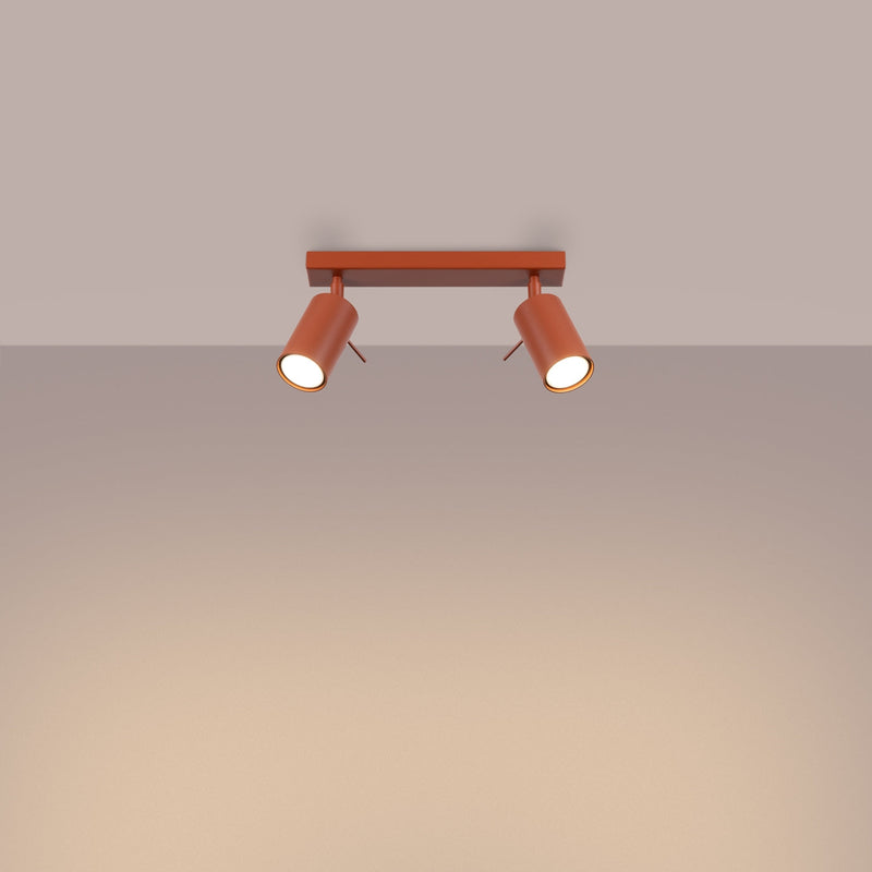 Plafondlamp RING 2 rood ochra