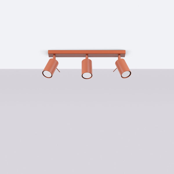 Plafondlamp RING 3L rood ochra