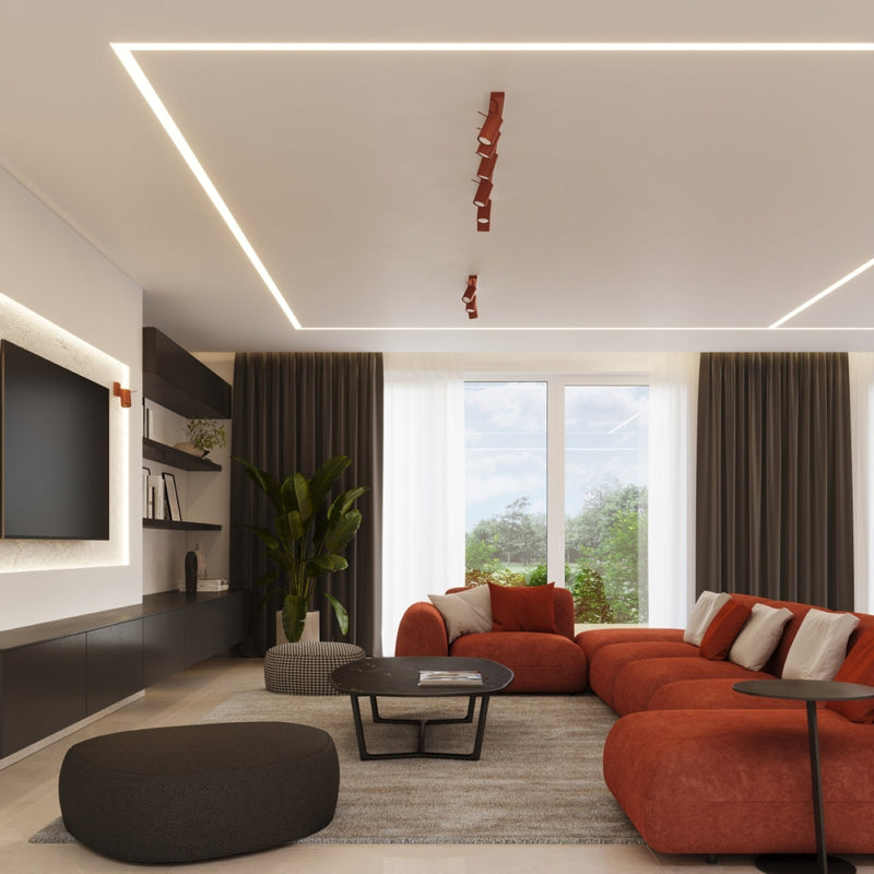 Plafondlamp RING 3P rood ochra