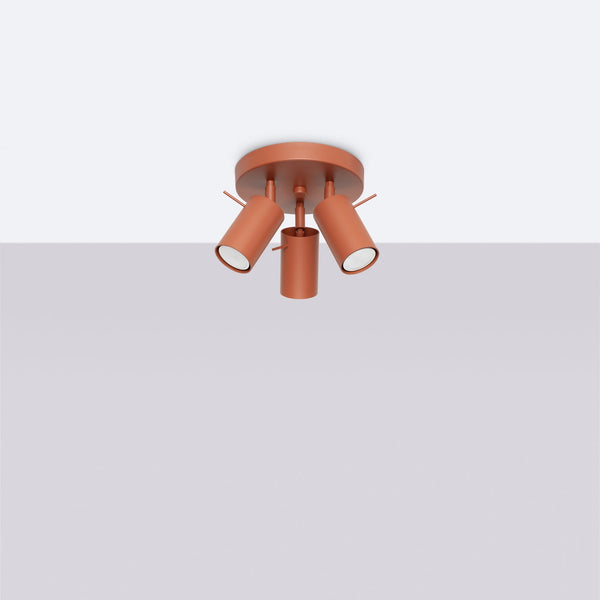 Plafondlamp RING 3P rood ochra