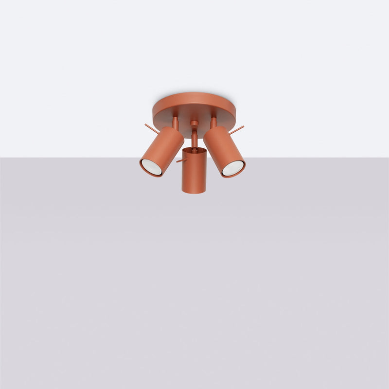 Plafondlamp RING 3P rood ochra