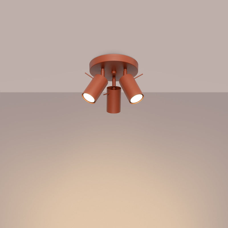 Plafondlamp RING 3P rood ochra