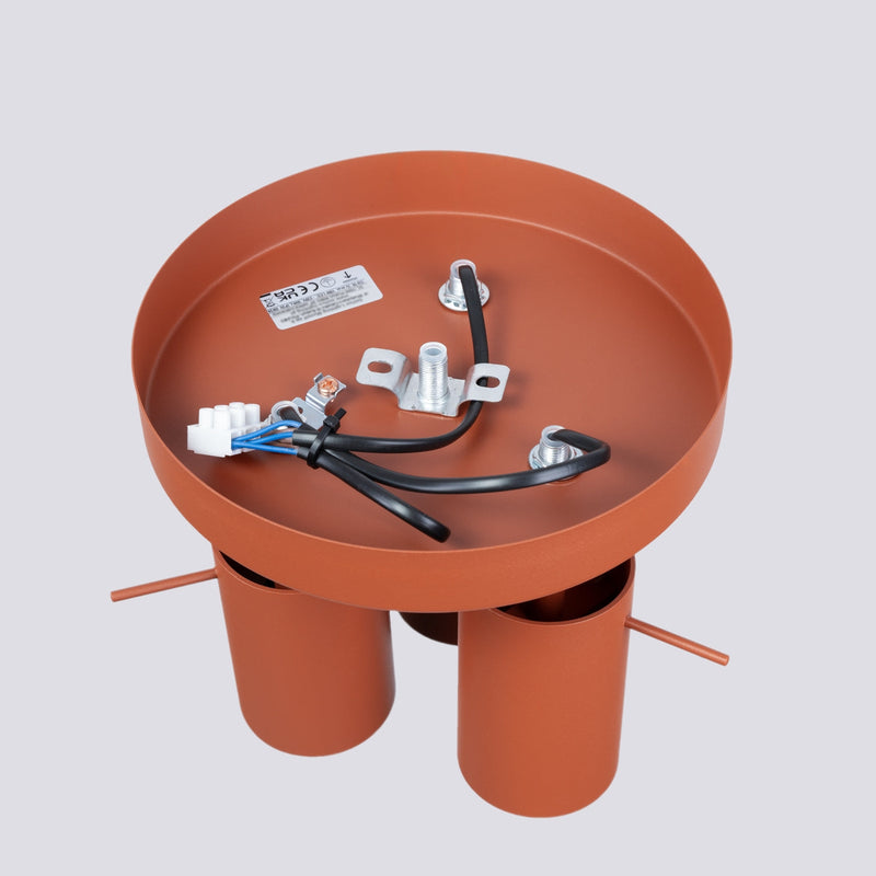Plafondlamp RING 3P rood ochra