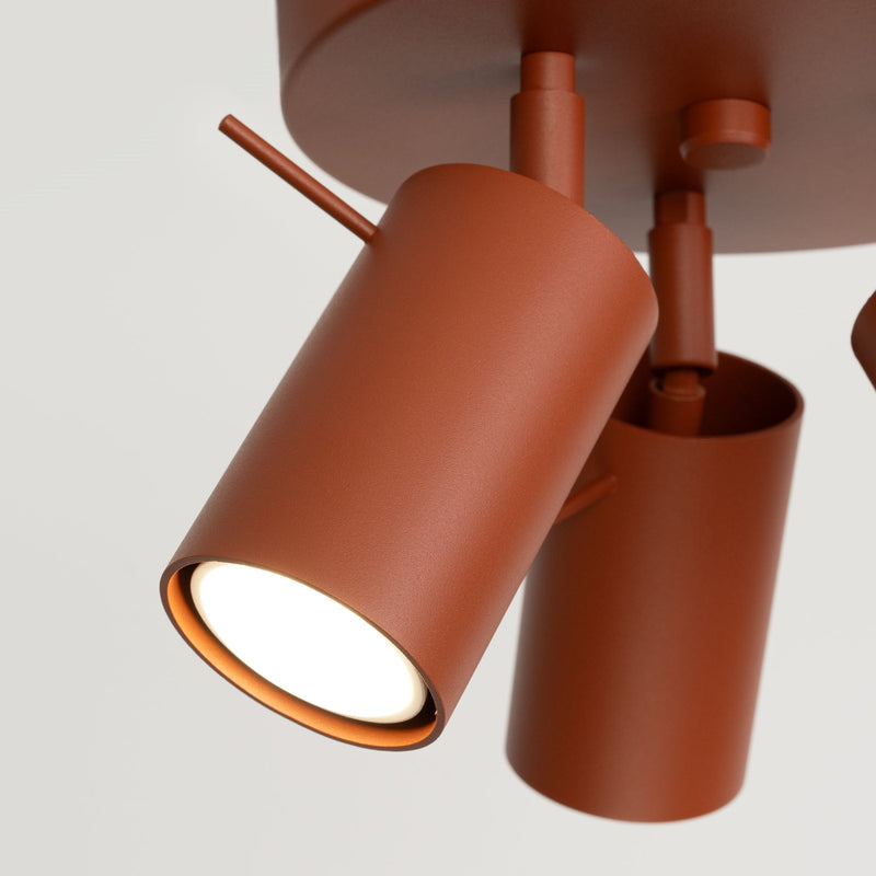 Plafondlamp RING 3P rood ochra