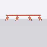 Plafondlamp RING 4L rood ochra