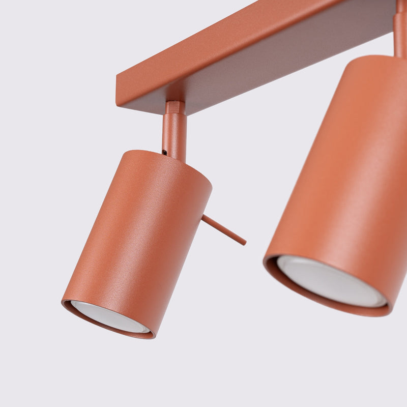 Plafondlamp RING 4L rood ochra